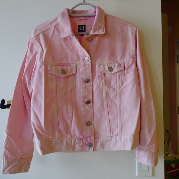 Gap pink denim jean jacket XS XSmall 0 2 - Picture 11 of 11